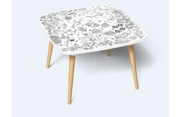 Tables hautes KIDS à colorier - Motif Océan - Lot de 2