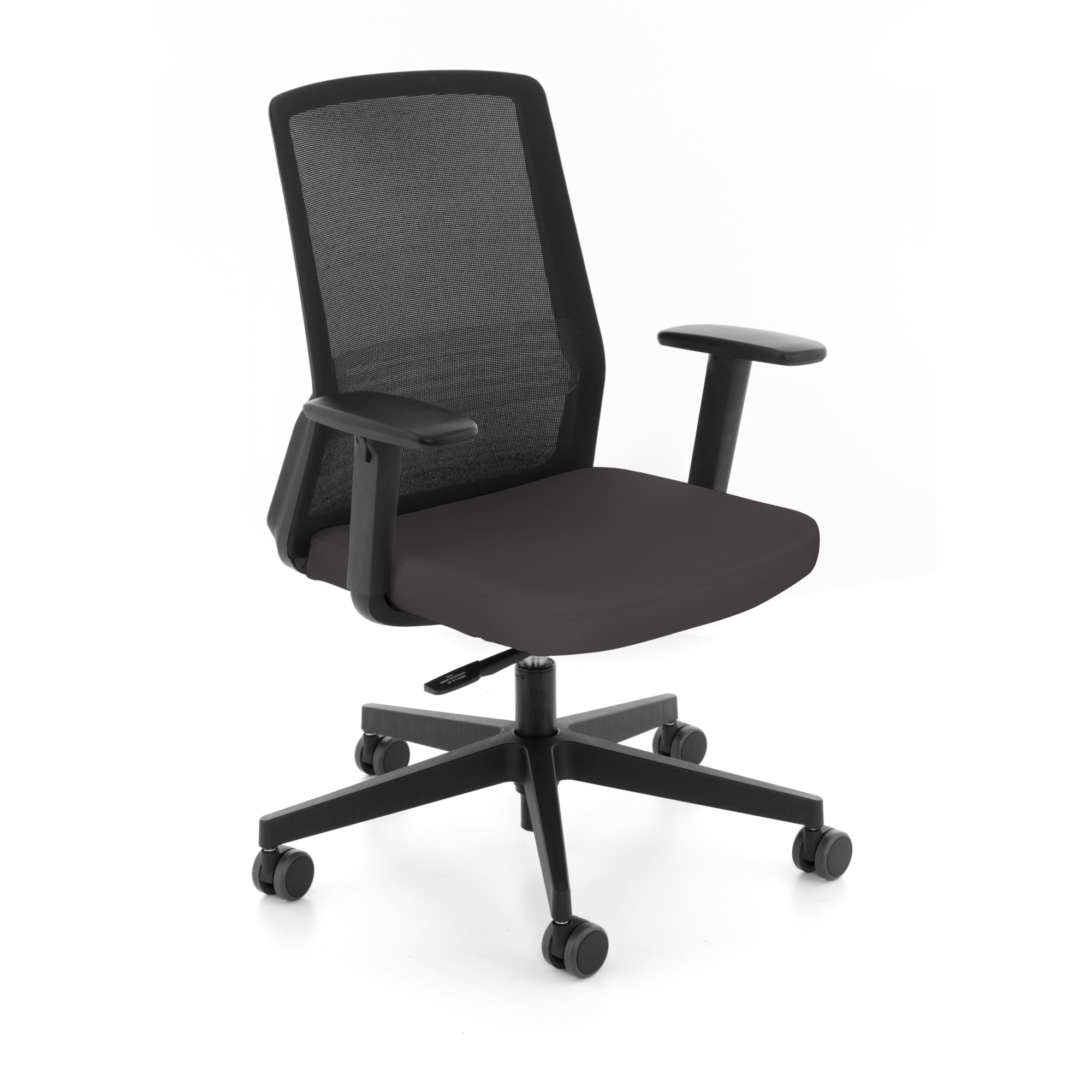 Chaise de bureau ergonomique COCO tissu et maille, avec accoudoirs 3D, mécanisme synchrone, pieds noirs