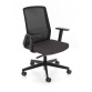 Chaise de bureau ergonomique COCO tissu et maille, avec accoudoirs 3D, mécanisme synchrone, pieds noirs