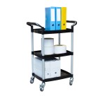 Desserte 3 plateaux plastique 135 kg 475 x 365 mm roue TPE
