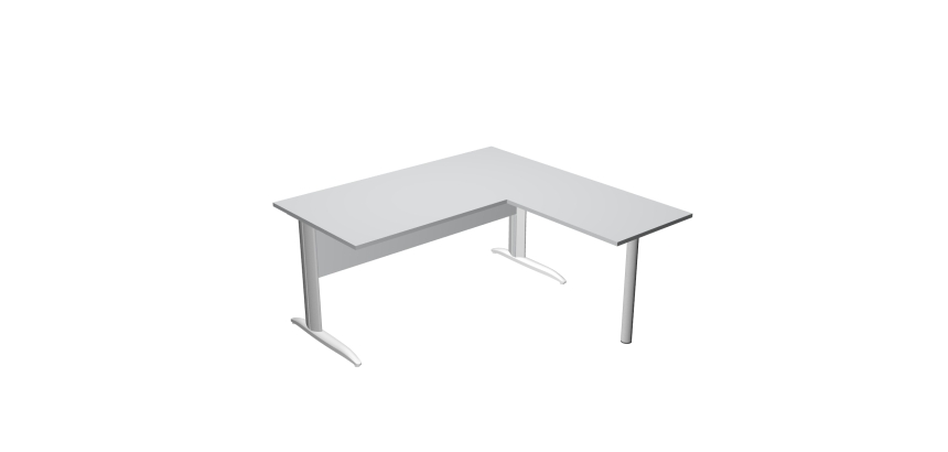 Mesa oficina Presto patas metal L An 160 cm ala lateral