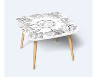 Table basse KIDS à colorier - Motif Monuments - Lot de 2