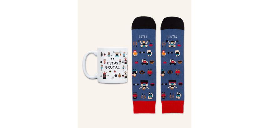 Kit Taza + Calcetines "Estás brutal" talla 42-46
