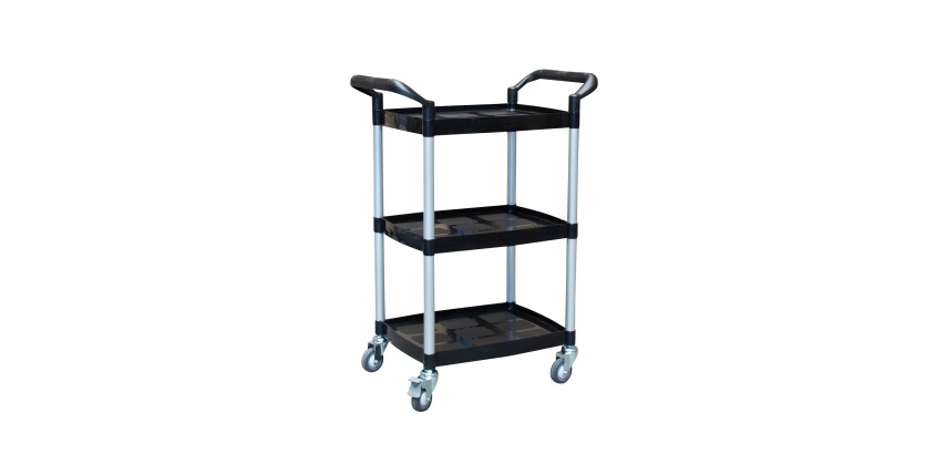 Desserte 3 plateaux plastique 135 kg 475 x 365 mm roue TPE