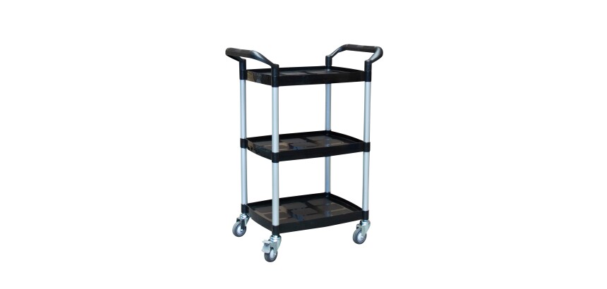 Desserte 3 plateaux plastique 135 kg 475 x 365 mm roue TPE