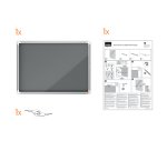 Vitrina NOBO Premium Plus con fondo de fieltro 6xA4, gris