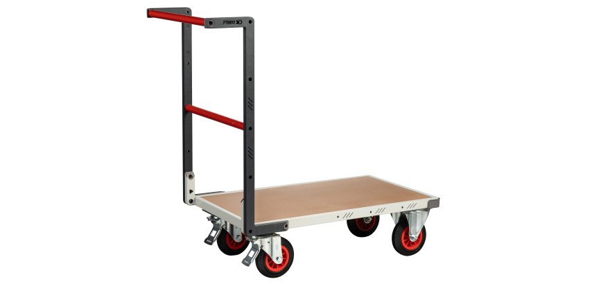 Chariot fixe plateau médium 400 kg 850 x 500 mm roue caoutchouc