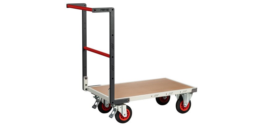 Chariot fixe plateau médium 400 kg 850 x 500 mm roue caoutchouc