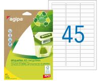 Etiquettes adresses multi-usages recyclées 12,8 x  38 mm Agipa - Pochette de 630