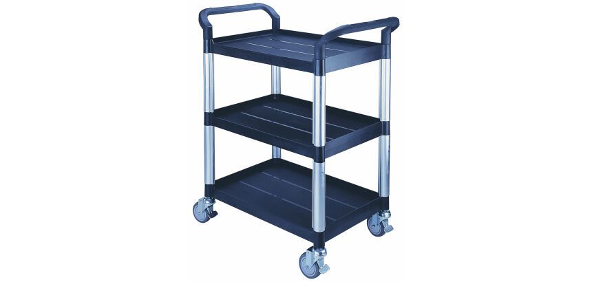 Desserte 3 plateaux plastique 250 kg 680 x 450 mm roue TPE