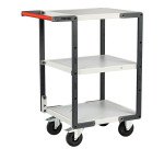 Servante montée 3 plateaux mélaminés 250 kg 550 x 500 mm roue caoutchouc