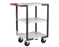 Servante montée 3 plateaux mélaminés 250 kg 550 x 500 mm roue caoutchouc