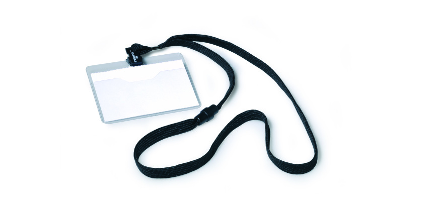 Kit porte-badge avec lacet textile 10 mm - Boîte de 10