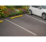 Butée de parking - Chasse roue - PMR Modèle droit  Ø 76 mm Zingué + peinture poudre époxy jaune
