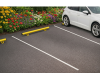 Butée de parking - Chasse roue - PMR Modèle droit  Ø 76 mm Zingué + peinture poudre époxy jaune