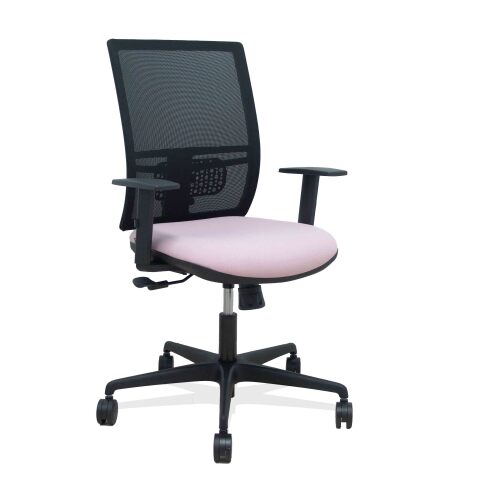Silla de oficina Yunquera sincronizada malla brazos regulables - rosa pastel
