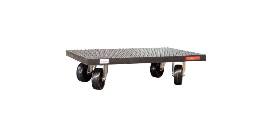 Plateau roulant bois enrobé de caoutchouc 210 kg 600 x 400 mm roue caoutchouc