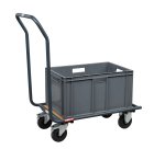Chariot fixe acier/bois 250 kg 720 x 450 mm roue caoutchouc