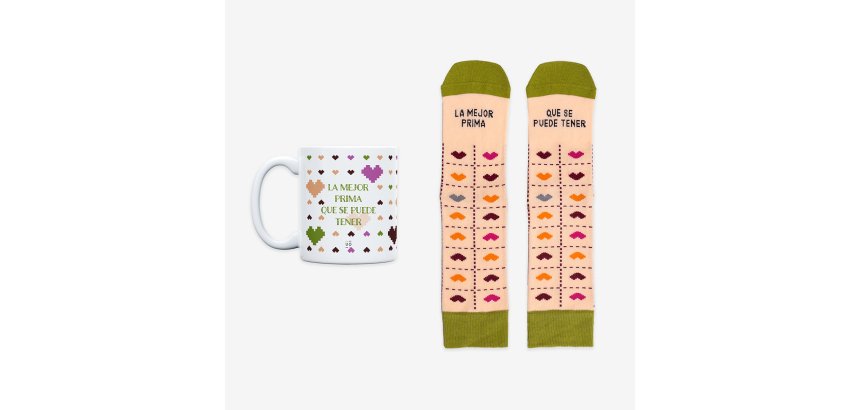 Kit Taza + Calcetines "La mejor prima que se puede tener" Fam Talla 36-41