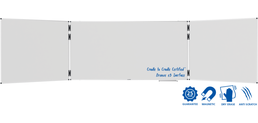 Tableau blanc triptyque émaillé UNITE PLUS 100x200cm - Legamaster