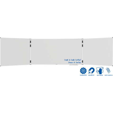 Tableau blanc triptyque émaillé UNITE PLUS 100x200cm - Legamaster