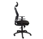 Silla Jorquera malla negra asiento bali negro con traslak y cabecero