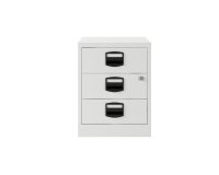 Cajonera móvil monoblock-montada PFA3M Bisley 3 cajones en plano - Blanco - Blanco