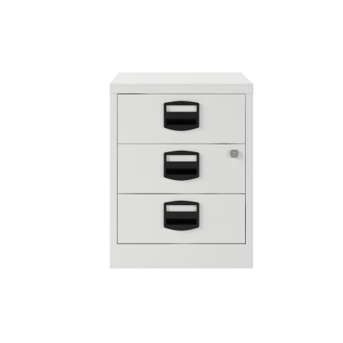 Cajonera móvil monoblock-montada PFA3M Bisley 3 cajones en plano - Blanco - Blanco