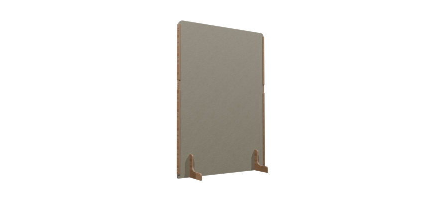 Cloison acoustique Emmie Flexmute en PET - sur pieds en bois massif  L 120 x H 170 cm