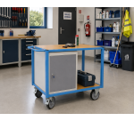 Servante établi équipée 1 bloc porte plateau médium 1060 x 680 mm 500 kg roue TPE