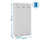 Taquilla monoblock-montada Simon Locker single 3/3 300 (900) gris