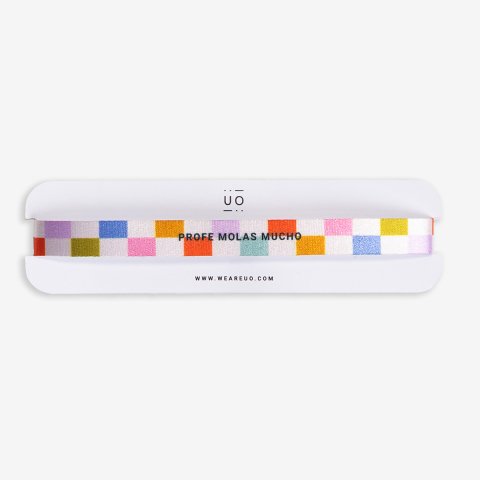 Pulsera de tela "Profe molas mucho"