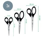 Set de tijeras Leitz de acero inoxidable 165/185/200 mm