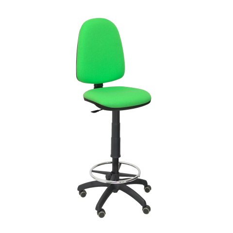 Taburete Ayna bali ruedas de parqué - Verde fluorescente