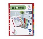 Intercalaires personnalisables A4+ polypropylène coloré VIQUEL 12 onglets multicolores