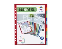 Intercalaires personnalisables A4+ polypropylène coloré VIQUEL 12 onglets multicolores