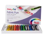 Ceras Fabric Fun para uso textil Pentel - Caja de 15 surtidas
