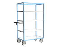 Servante multi-niveaux avec 3 étagères plateau bois 500 kg 1000 x 600 mm roue TPE