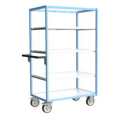 Servante multi-niveaux avec 3 étagères plateau bois 500 kg 1000 x 600 mm roue TPE