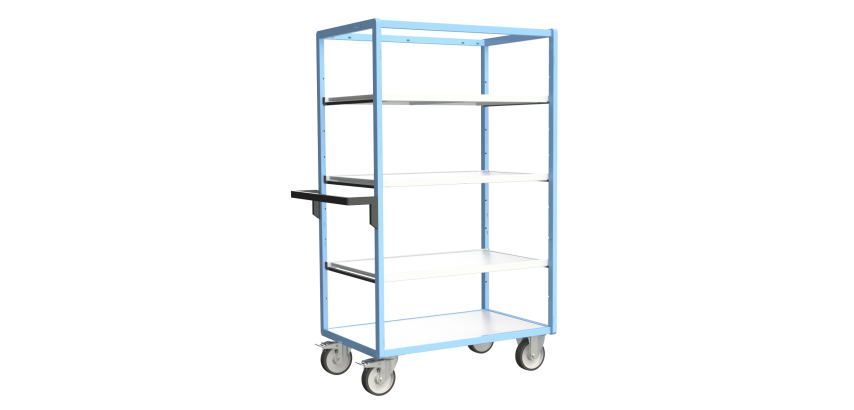 Servante multi-niveaux avec 3 étagères plateau bois 500 kg 1000 x 600 mm roue TPE