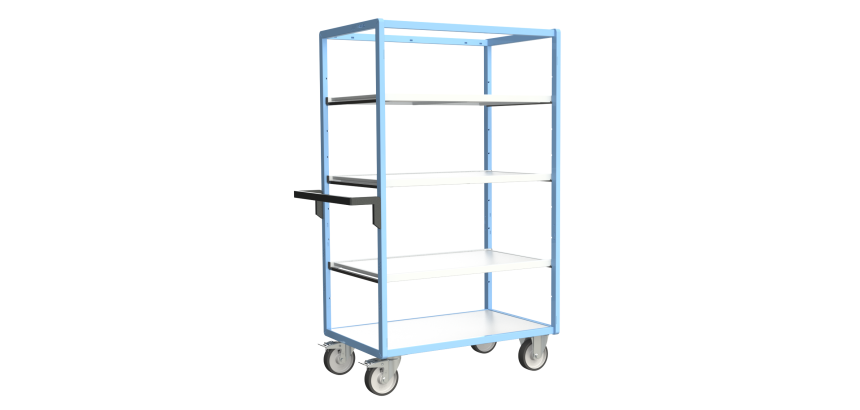 Servante multi-niveaux avec 3 étagères plateau bois 500 kg 1000 x 600 mm roue TPE