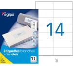 Étiquettes adresses 105 x 42,4 mm Agipa 101046 - Boîte de 1400