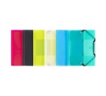 Chemise à élastique 3 rabats plastique Propyglass Viquel - 12 x 16 cm - couleurs translucides assorties