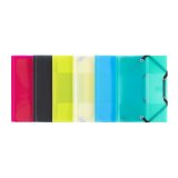 Chemise à élastique 3 rabats plastique Propyglass Viquel - 12 x 16 cm - couleurs translucides assorties
