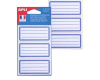 Etiquettes pour livre, blanc/bleu, 34 x 75 mm lignées