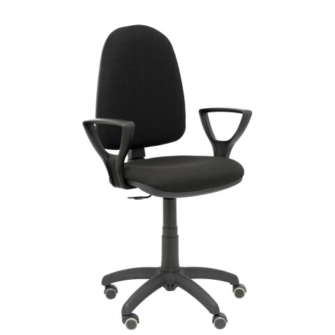 Ayna brazos fijos ruedas parquet tapizado - Negro