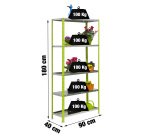 Estantería Simón Garden Comfort  5/400 verde/galvanizado Alt 180 x An 90 x Fon 40 cm