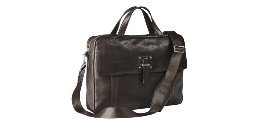 Lederen business tas met laptopvak 15,6"

