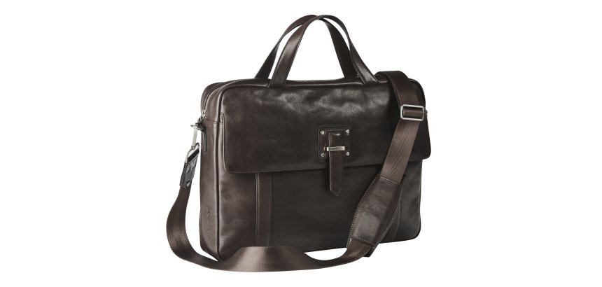 Lederen business tas met laptopvak 15,6"
