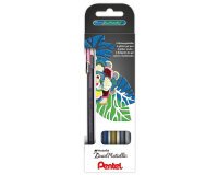 Estuche 4 unidades del bolígrafo Dual Metallic gel Pentel